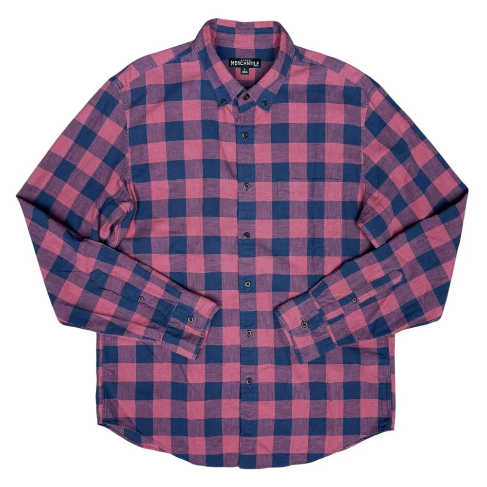 EUC Men's J. CREW Checkered Plaid‎ Long Sleeve Button Down Shirt | Size L